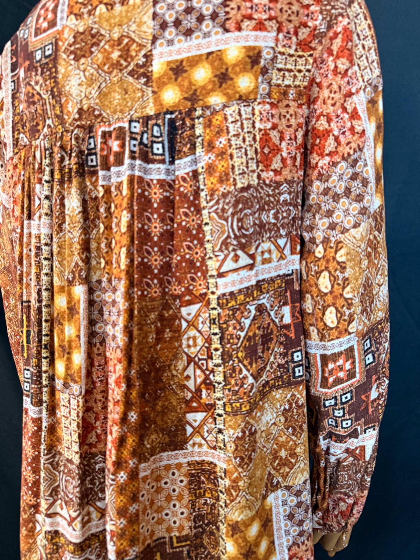 Brown Patterned Button Down