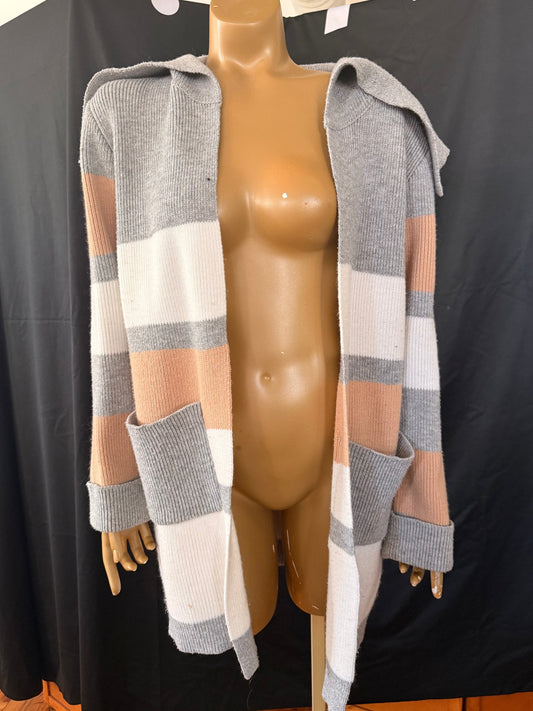 Stripe Sabo Skirt Cardigan