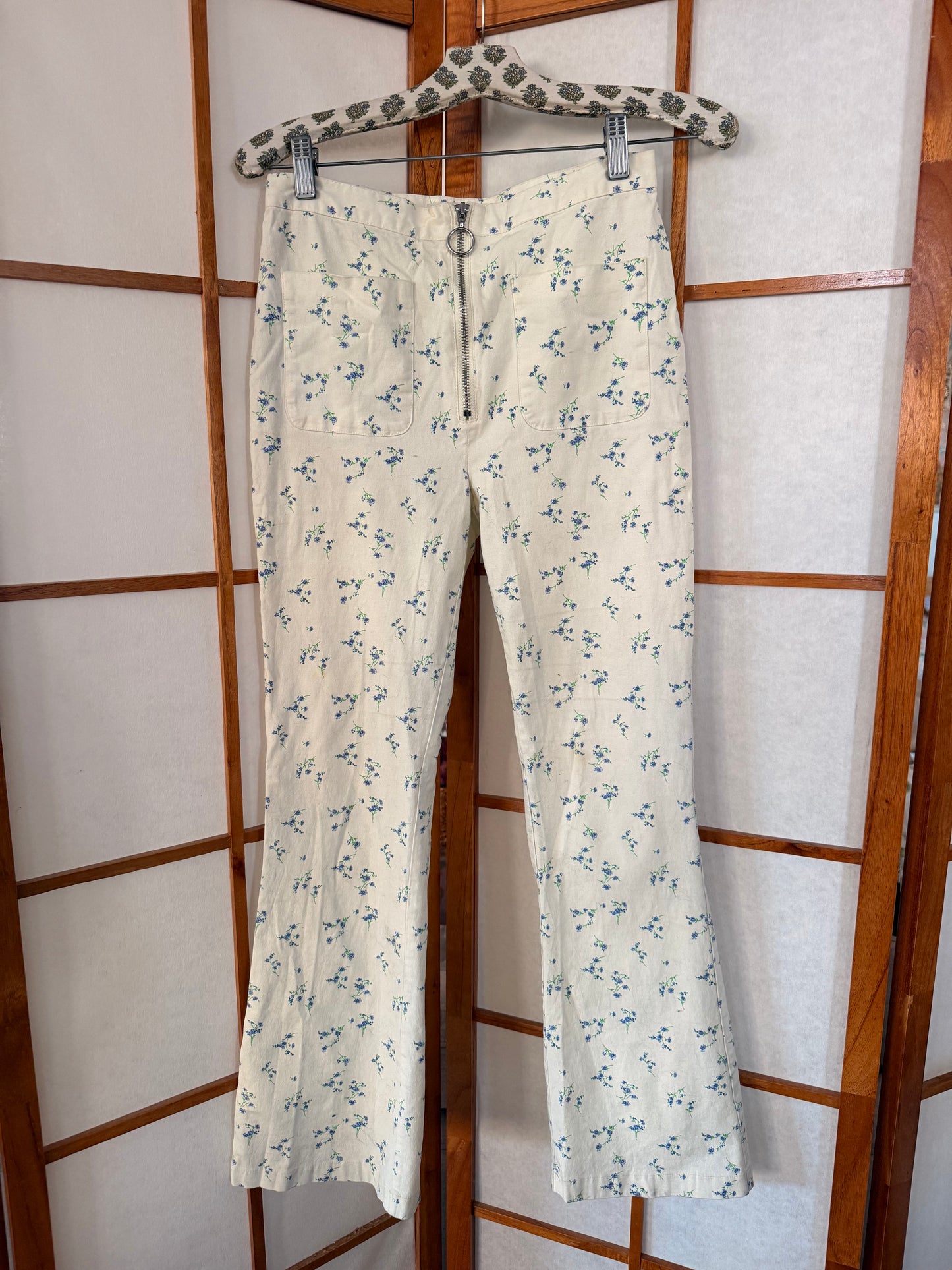 Flower Zip Up Pants