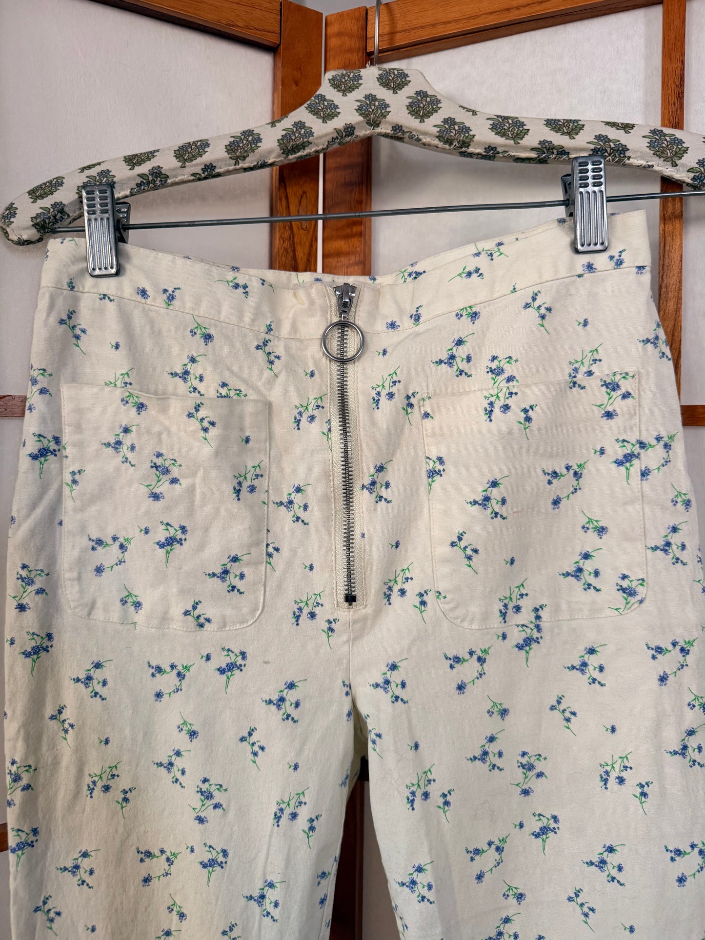 Flower Zip Up Pants