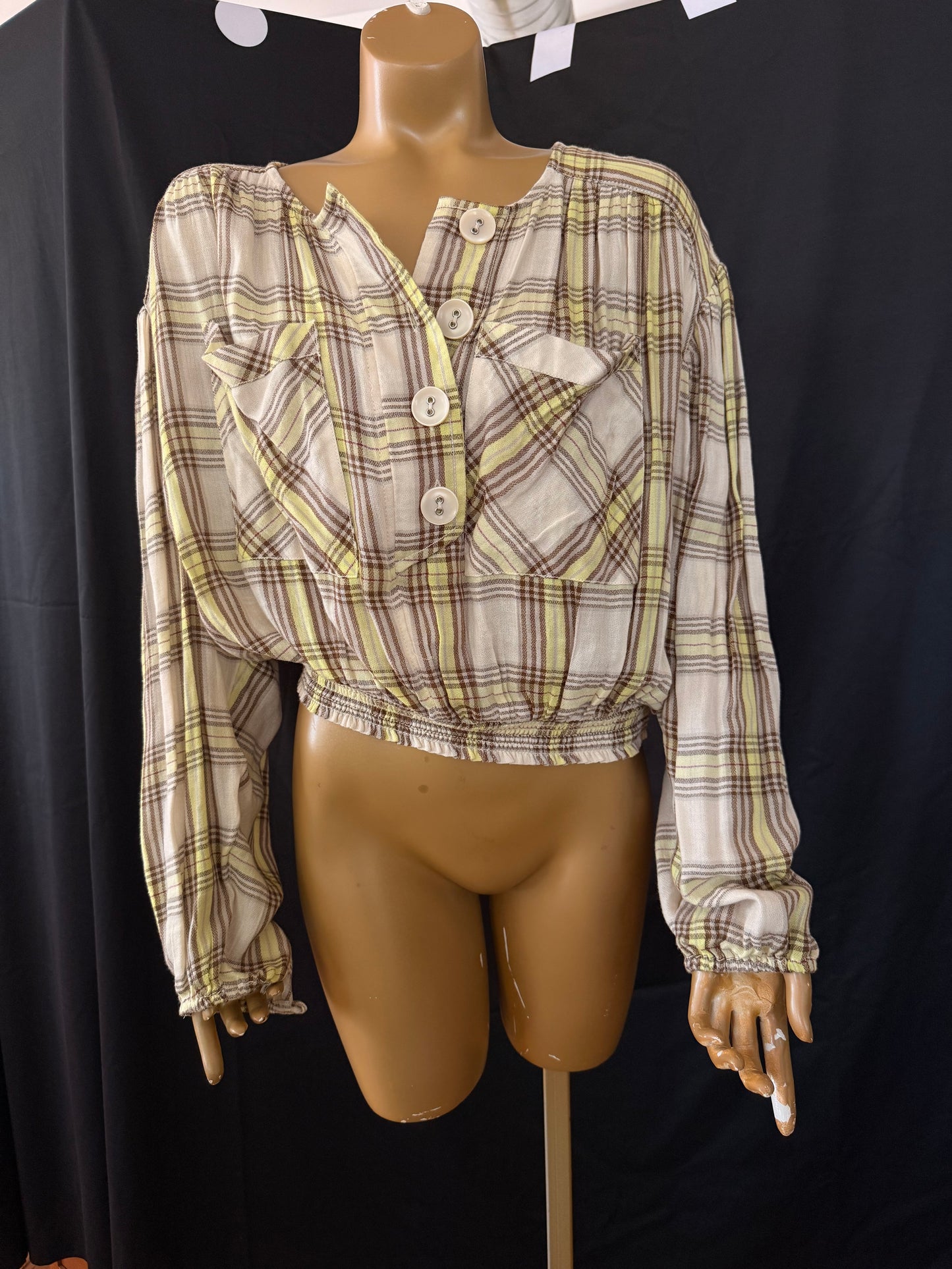 Free People Plaid Top