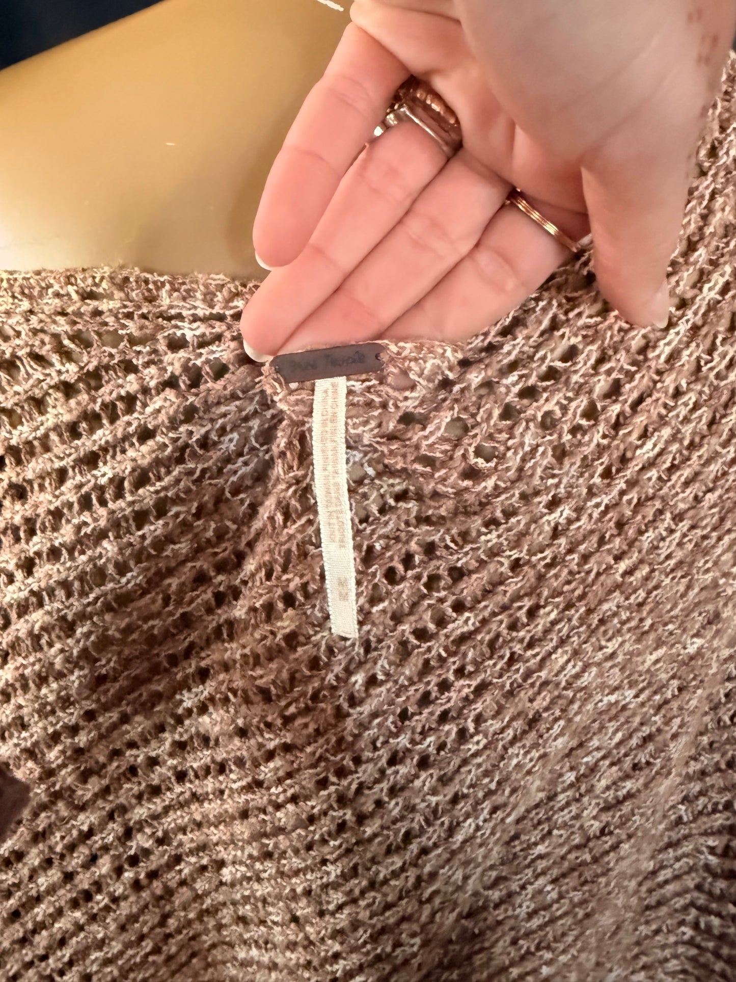 Free People Brown Crochet Top