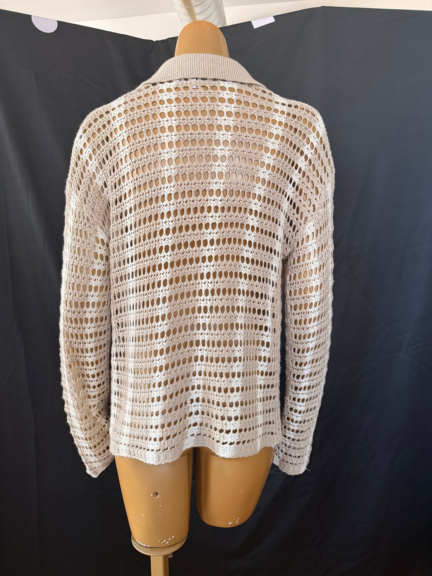 Stripe Crochet Button Down