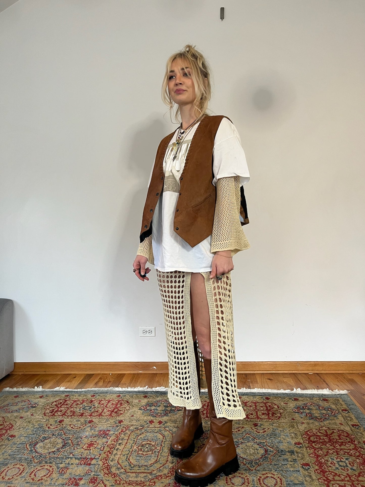 Crochet Long Sleeve Dress