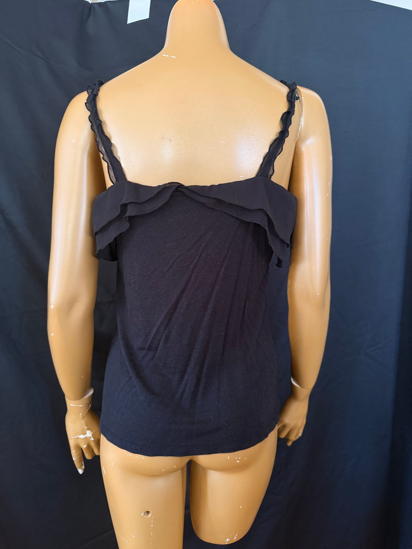 Black Ruffle Romantic Tank Top