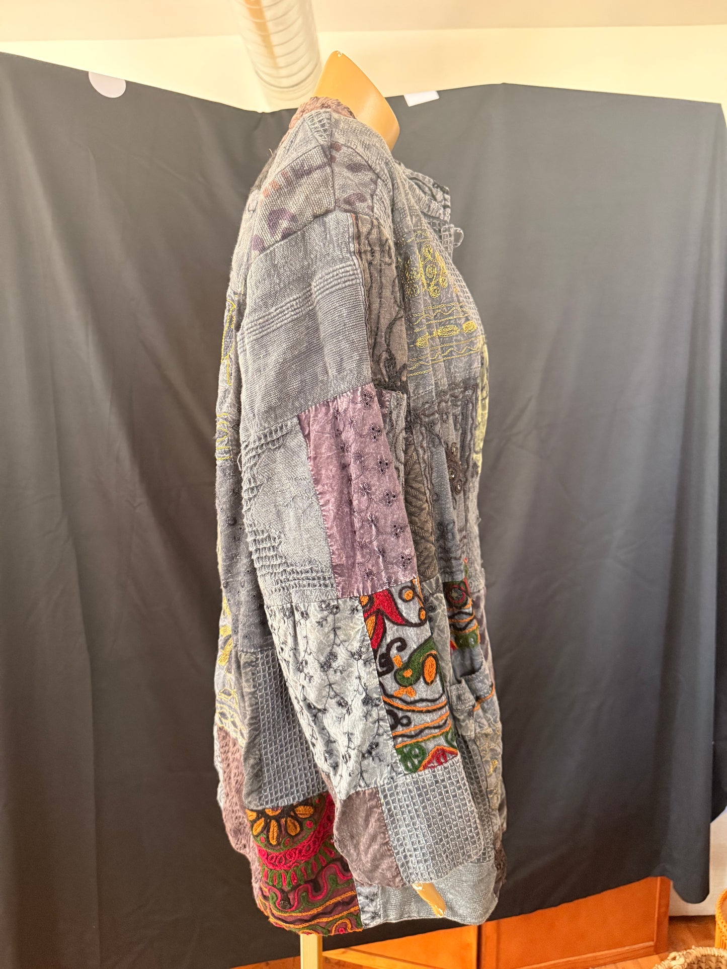 Charcoal Bohemian Patchwork Jacket