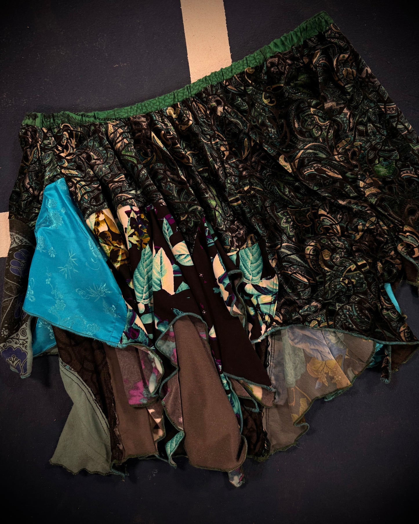 Reclaimed Glazed Rain Mini Skirt