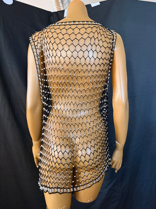 Black Beaded Vest