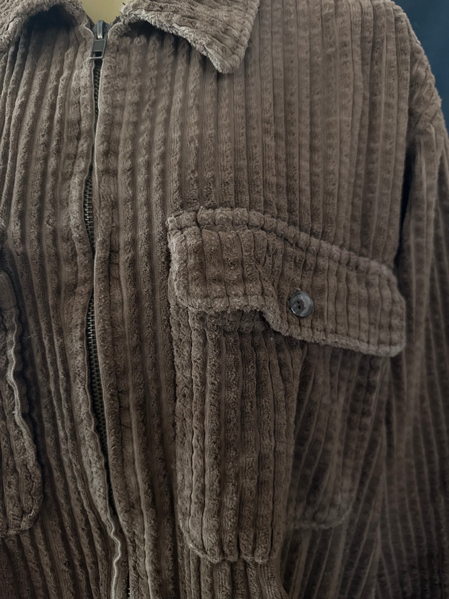 Brown Corduroy Zip Up Jacket