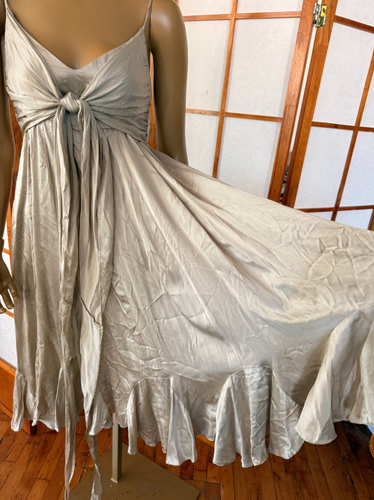 Silk Gold Midi Dress