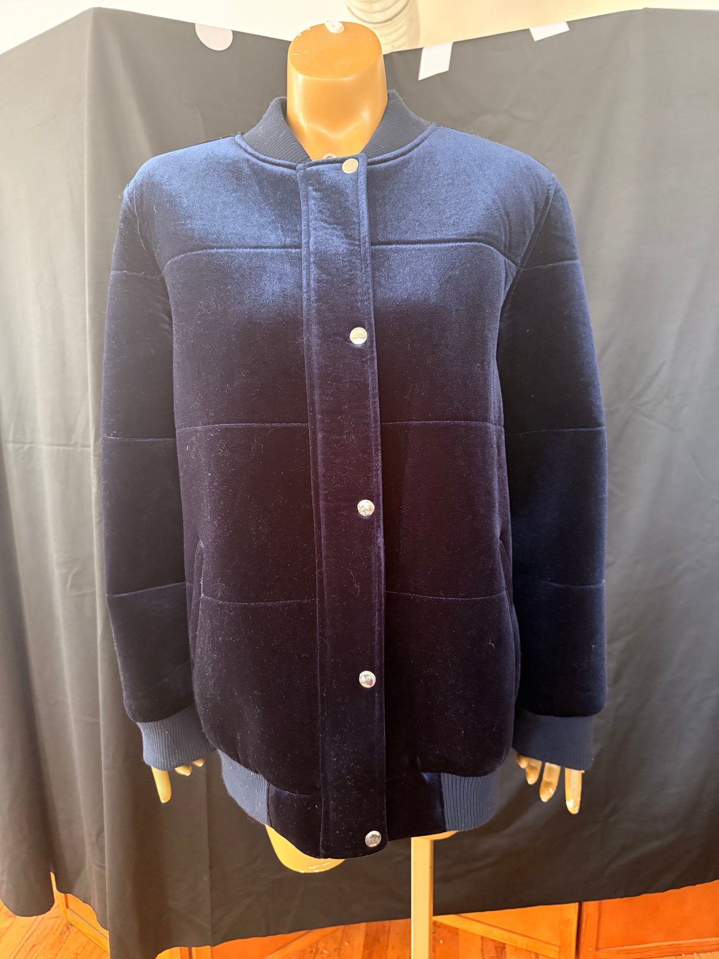 Blue Velvet Bomber Jacket