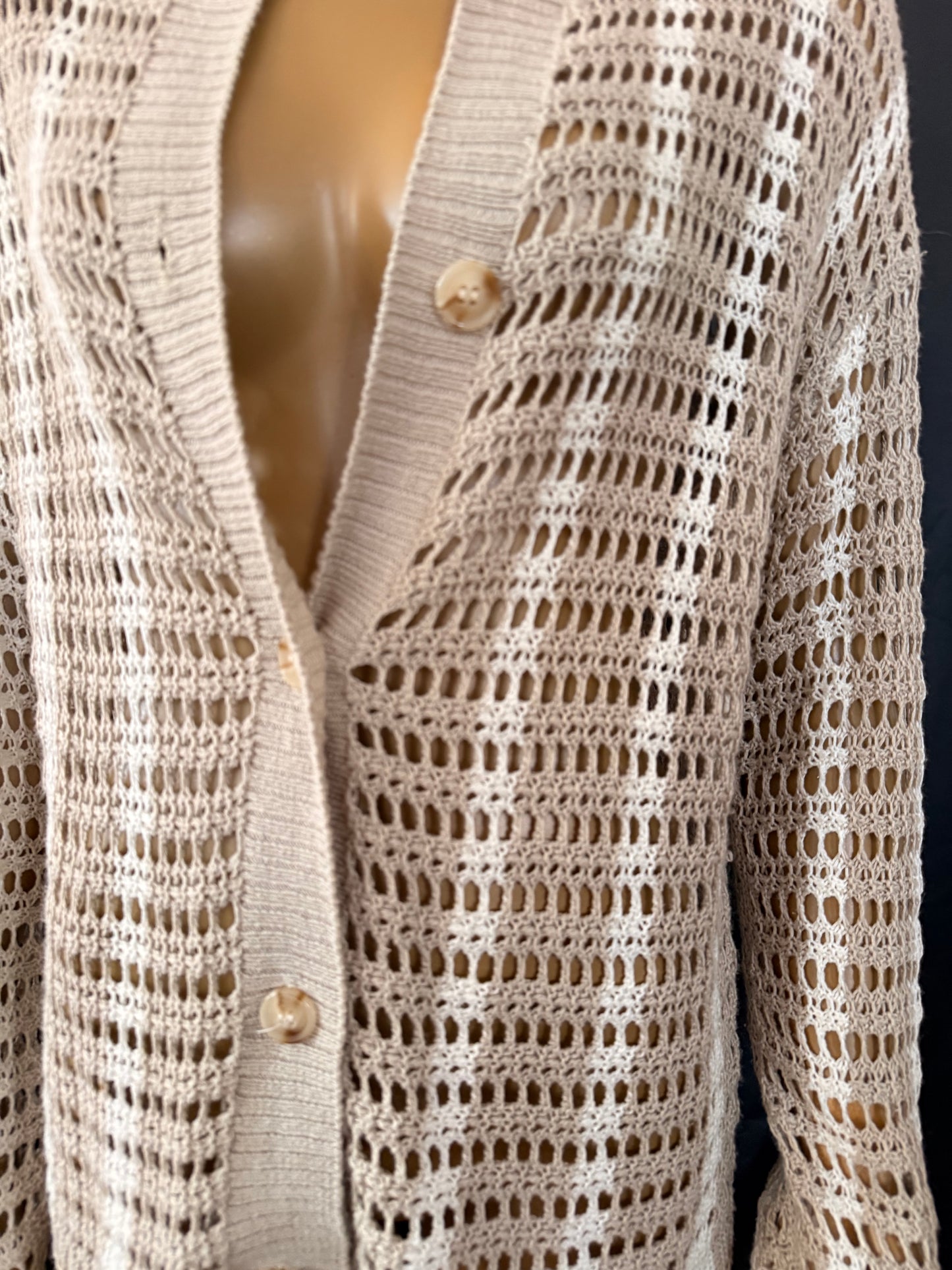 Stripe Crochet Button Down