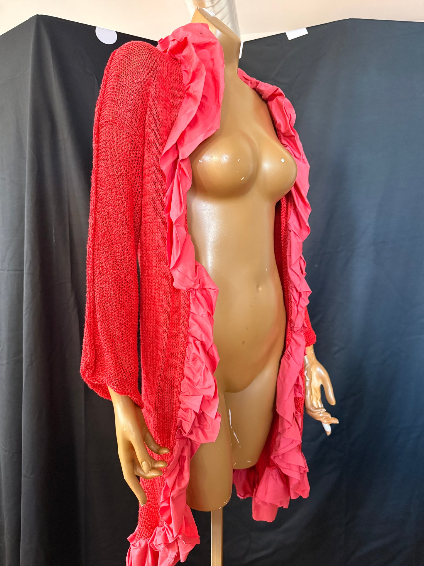 Pink Ruffle Cardigan