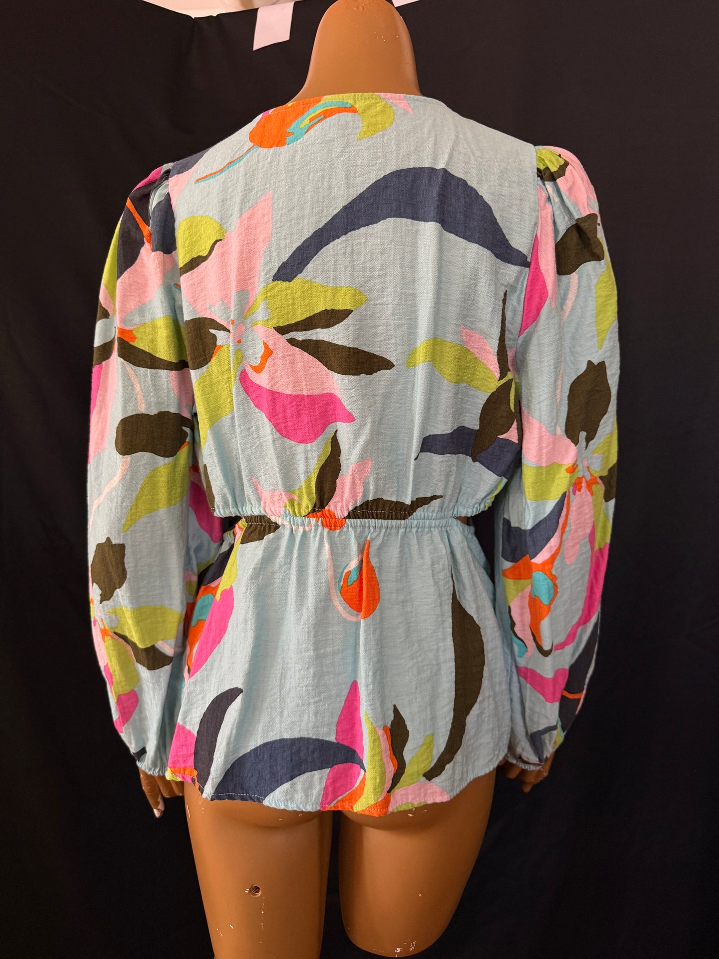 Blue Patterned Blouse