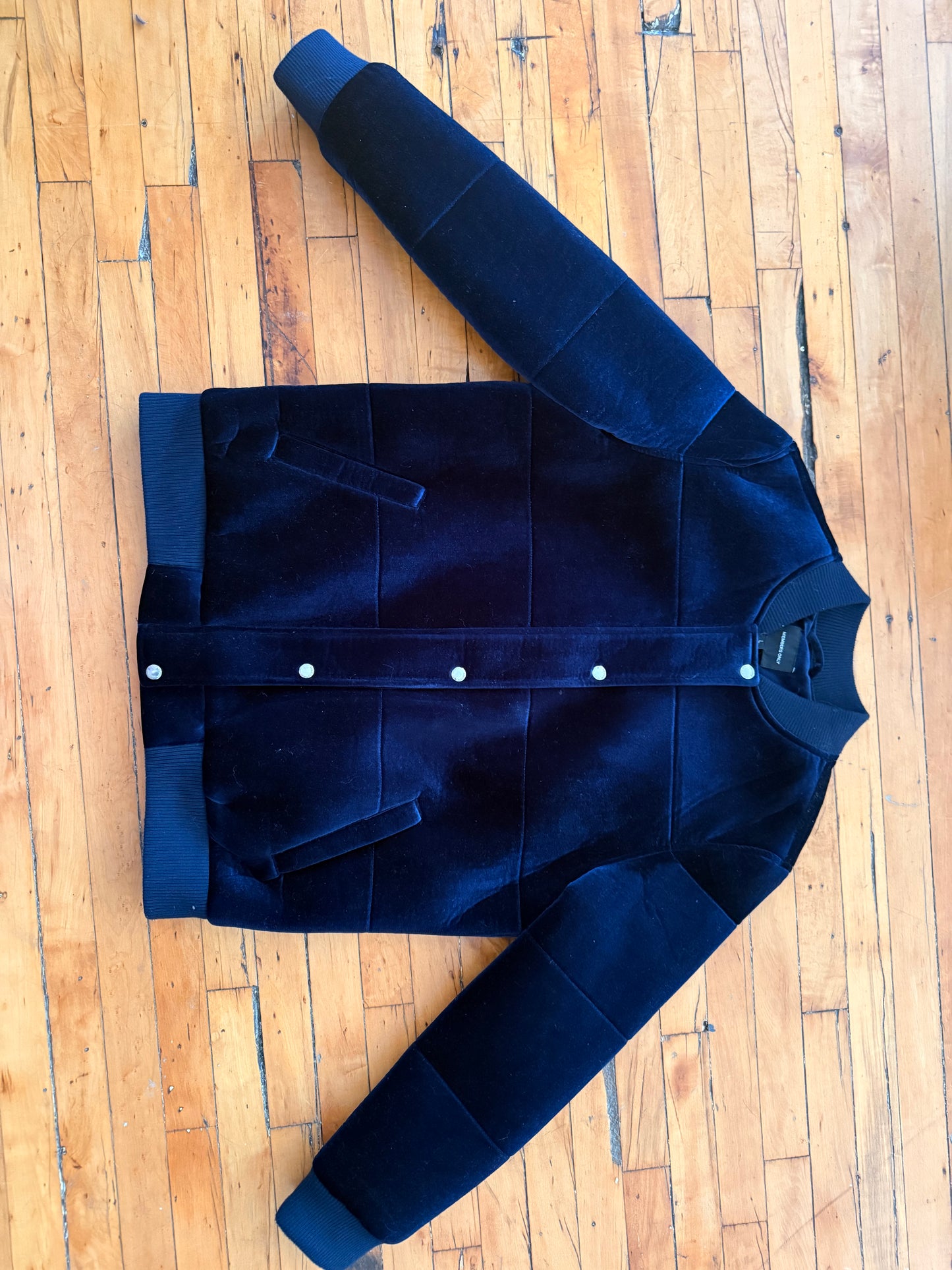 Blue Velvet Bomber Jacket