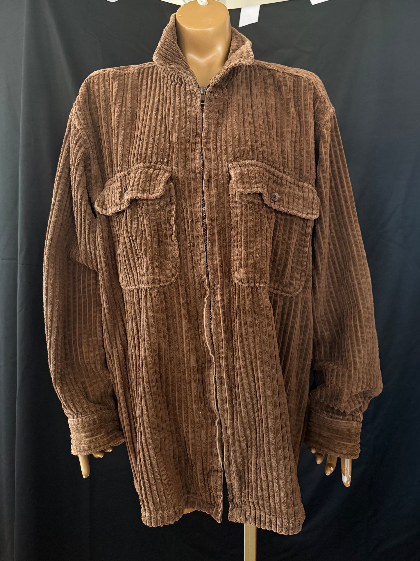 Brown Corduroy Zip Up Jacket