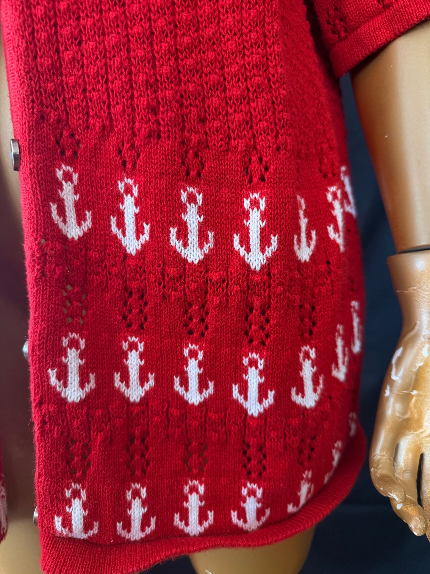 Boat Day Red Anchor Sweater