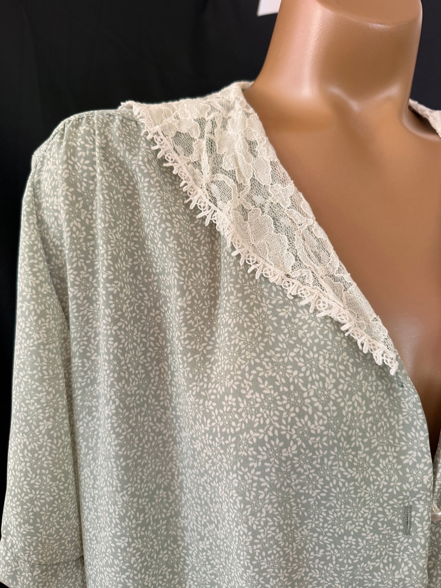 Romantic Lace Collared Button Down