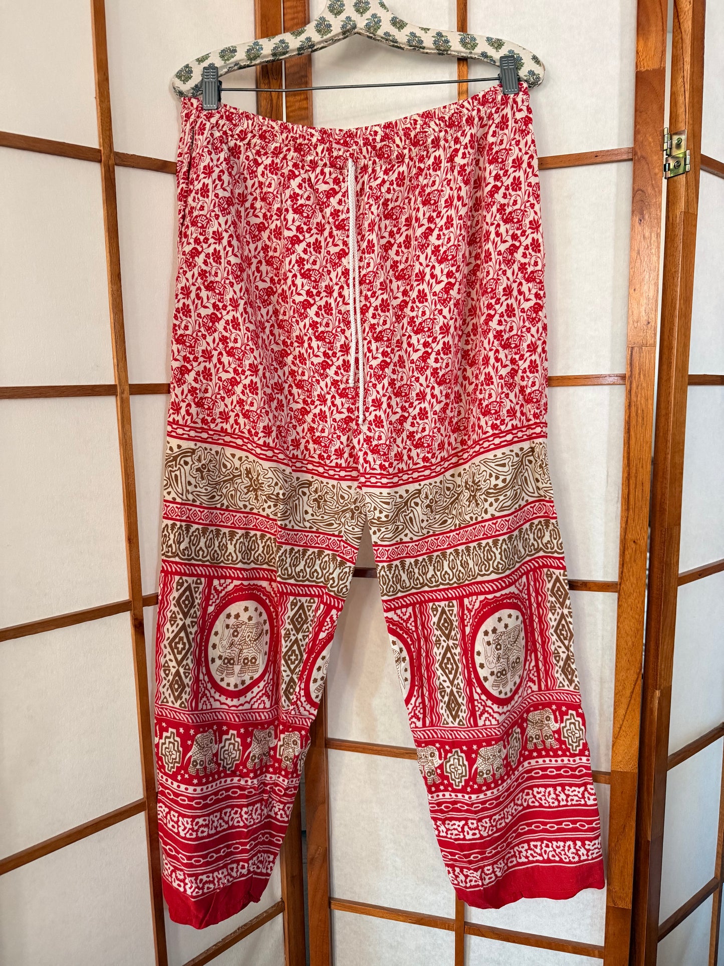 Red Boho Hippie Pants