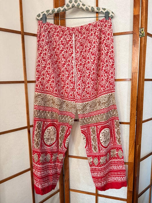 Red Boho Hippie Pants