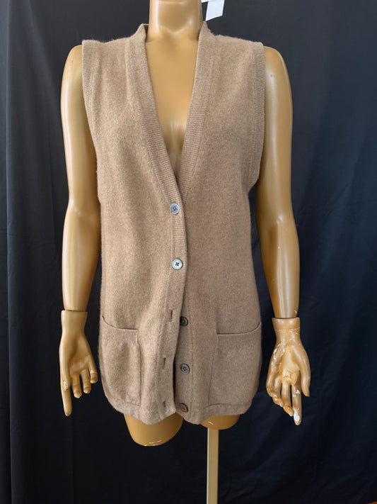 100% 2 ply Cashmere Tan Sweater Vest