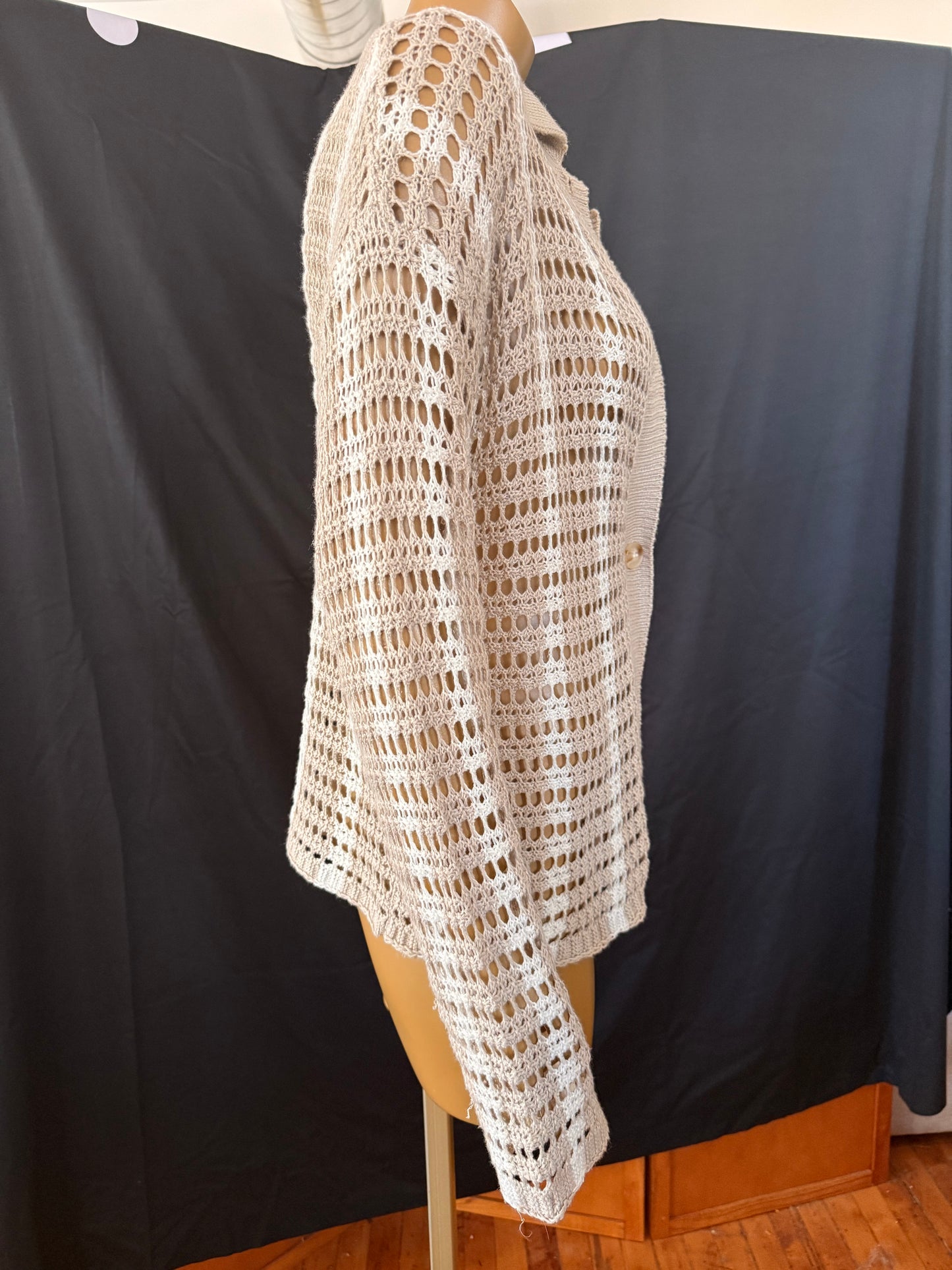 Stripe Crochet Button Down
