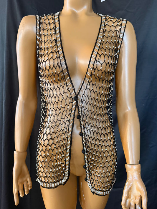 Black Beaded Vest