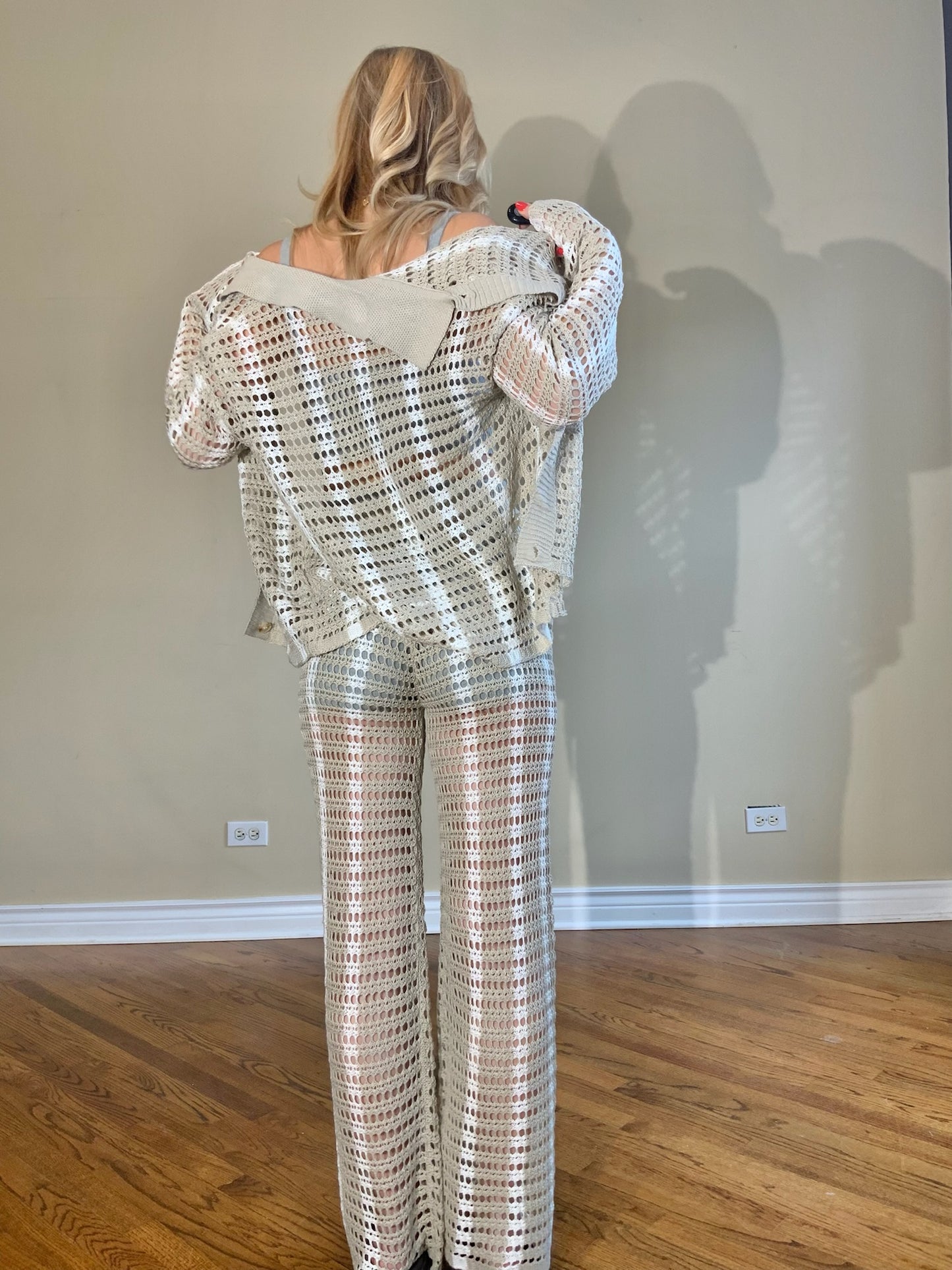 Stripe Crochet Button Down