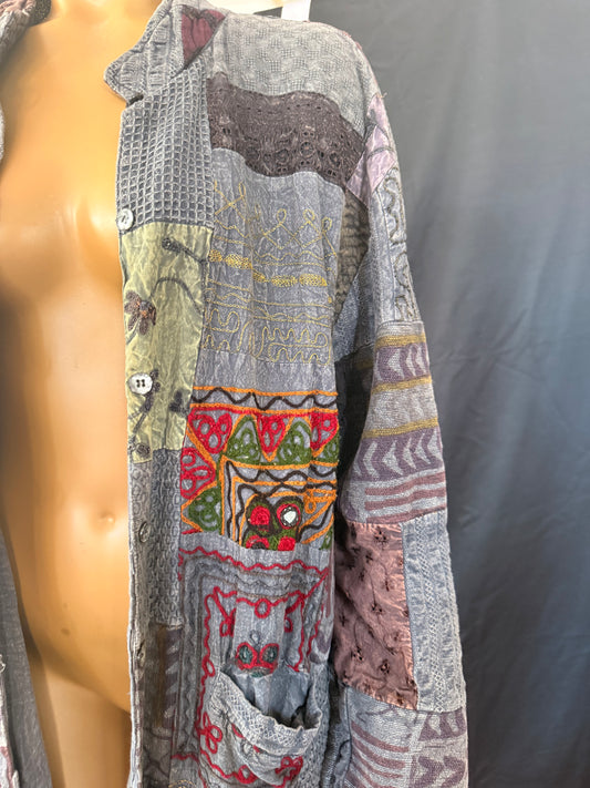 Charcoal Bohemian Patchwork Jacket