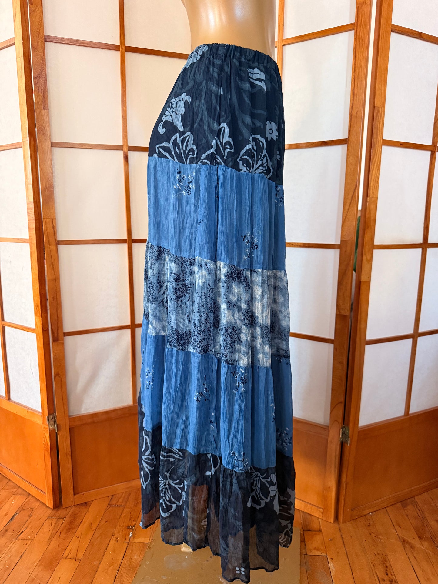 Blue Flowy Skirt