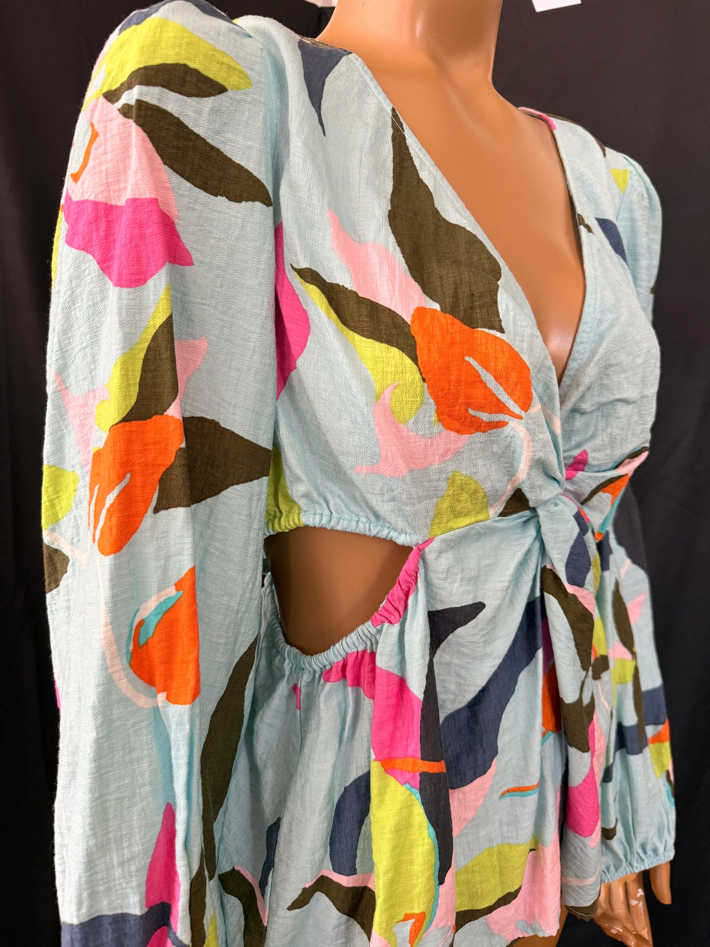 Blue Patterned Blouse