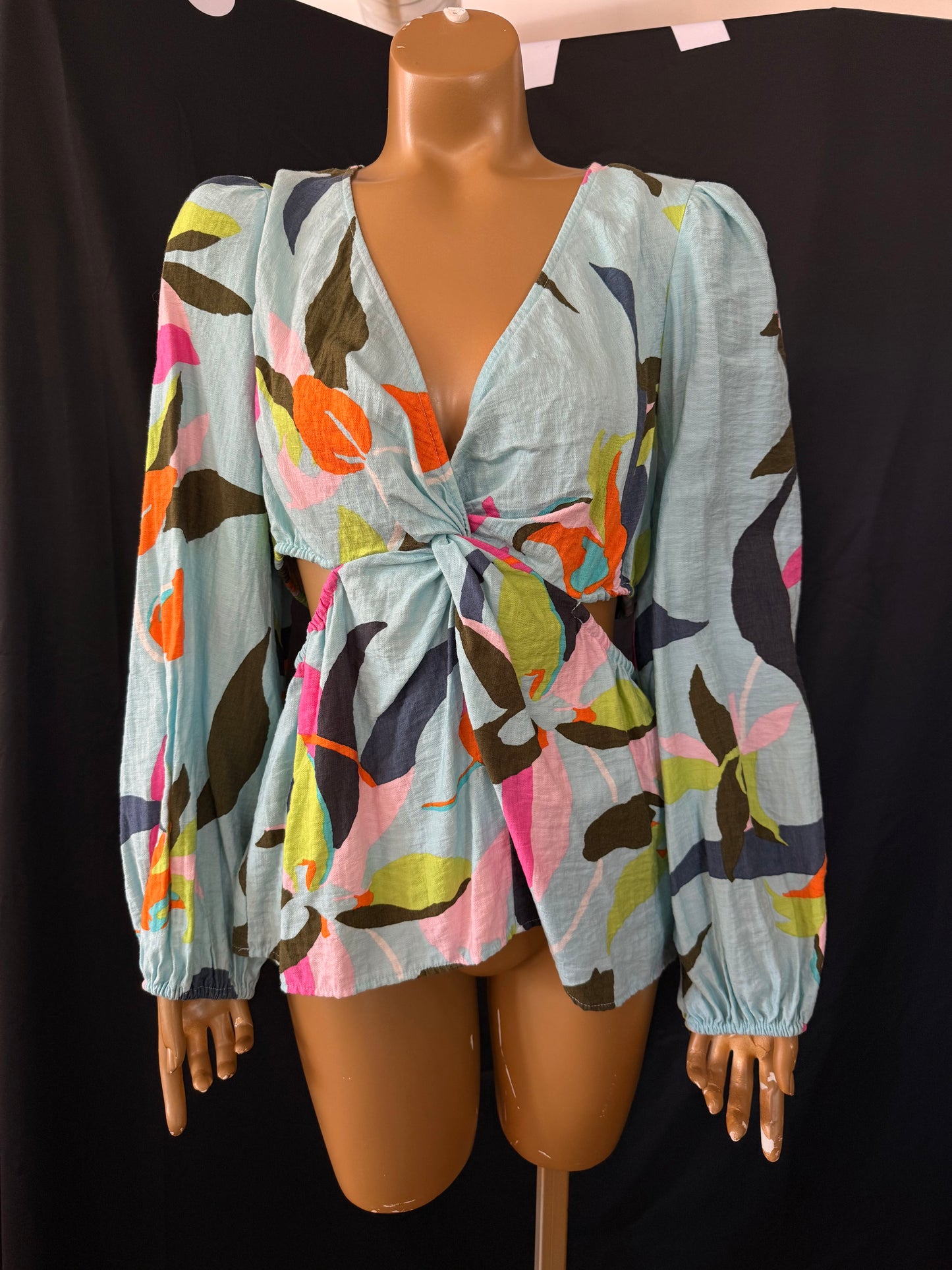 Blue Patterned Blouse