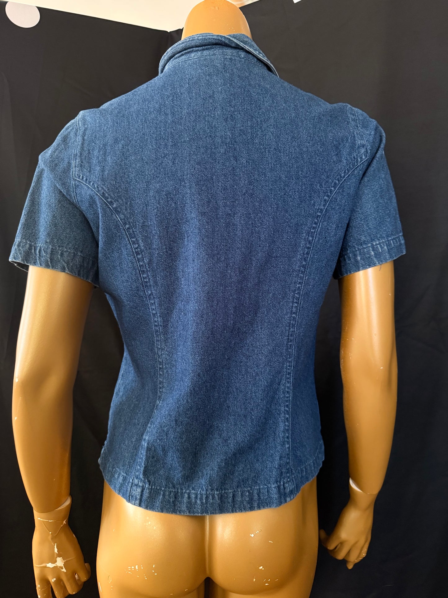 Denim Zip Up Top