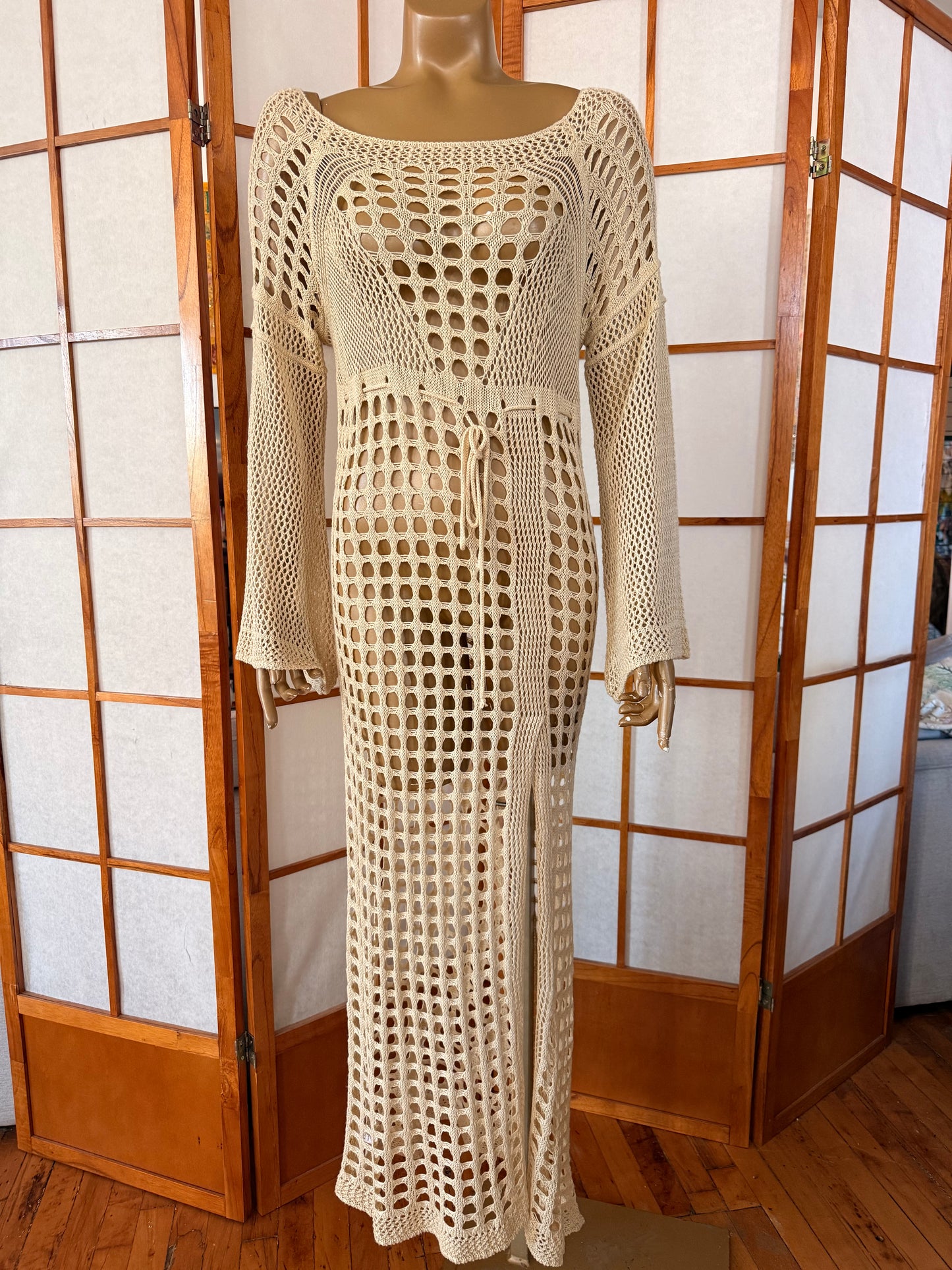 Crochet Long Sleeve Dress