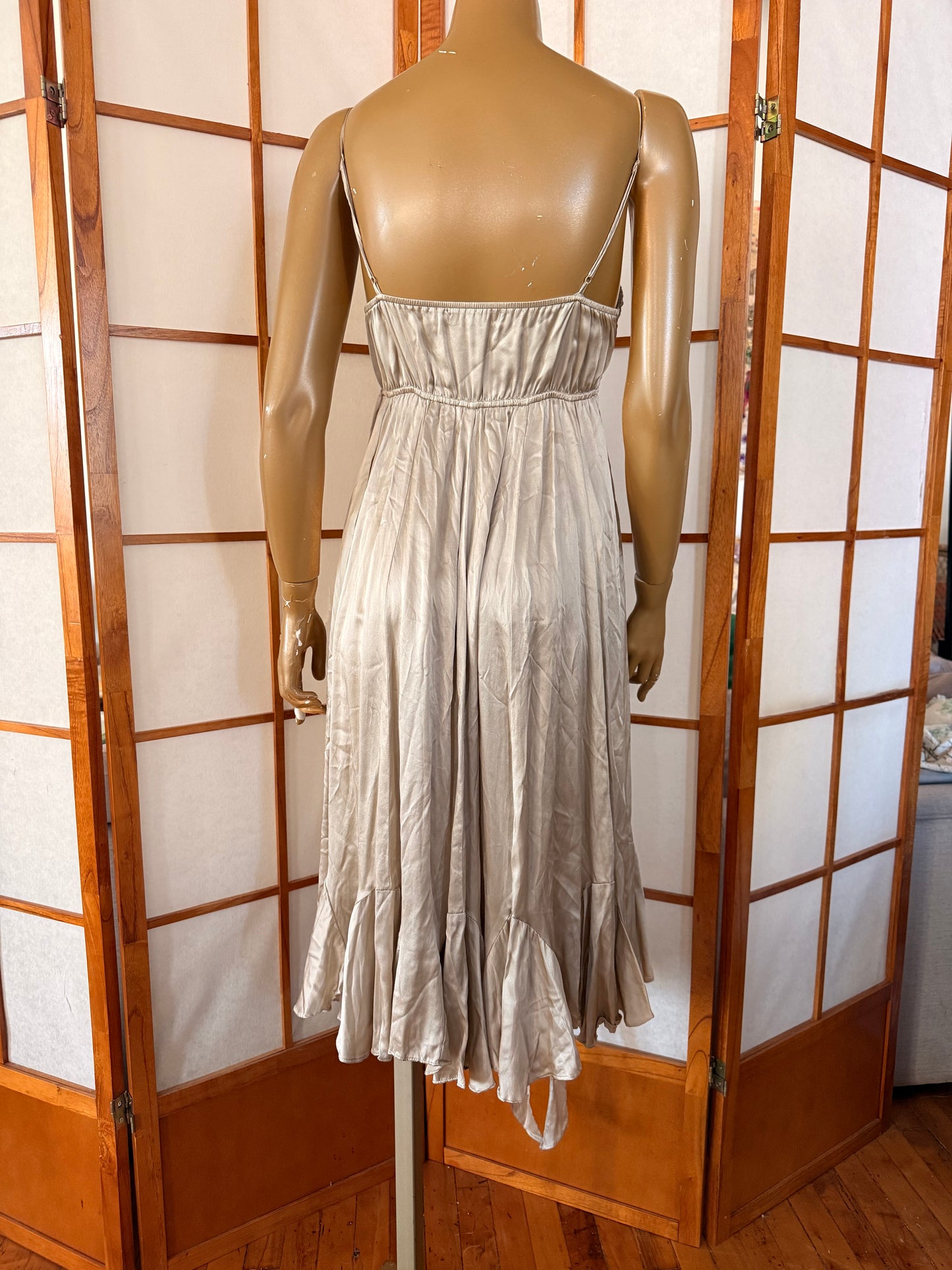 Silk Gold Midi Dress