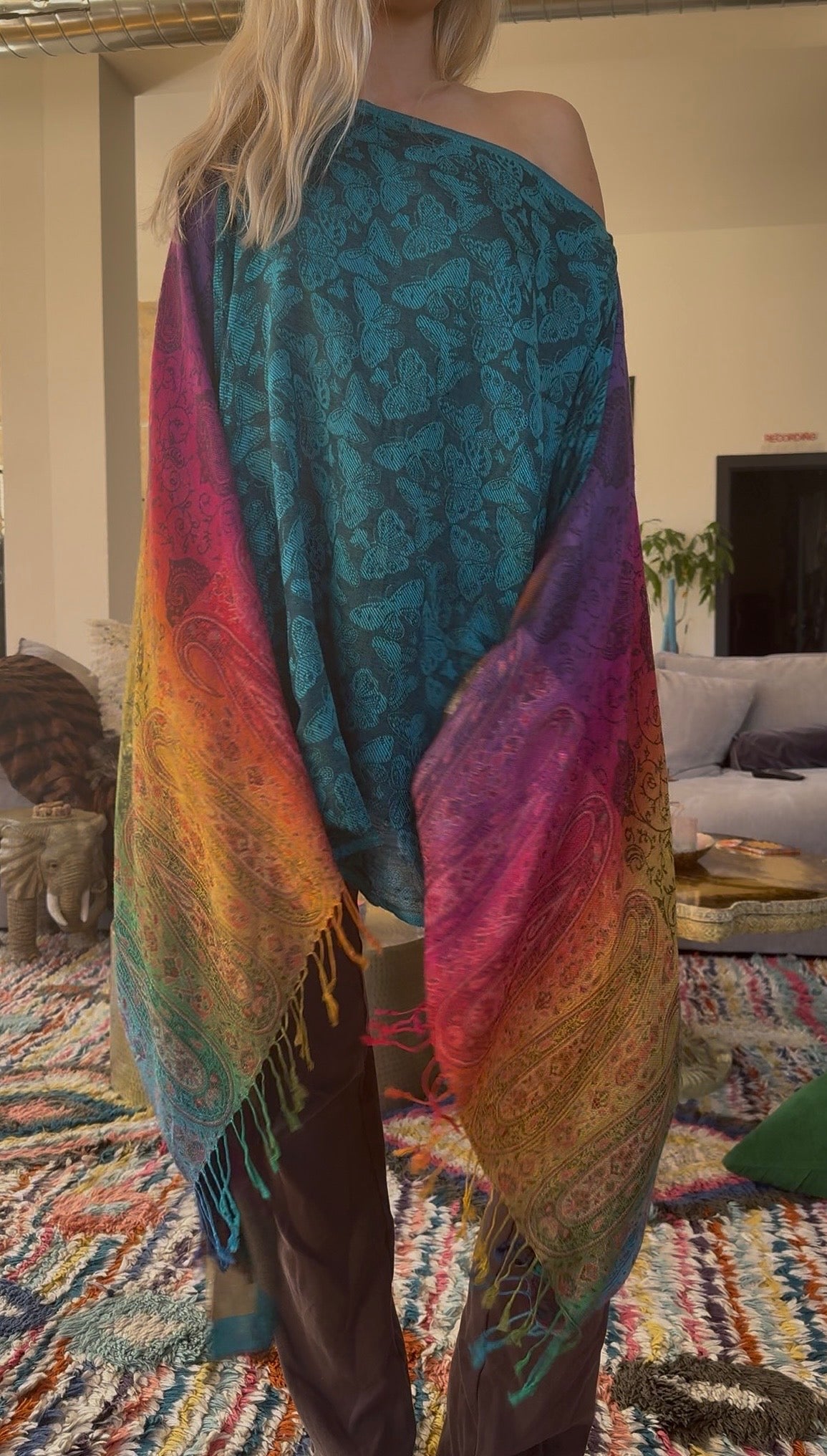 Reclaimed Rainbow Pashmina Top