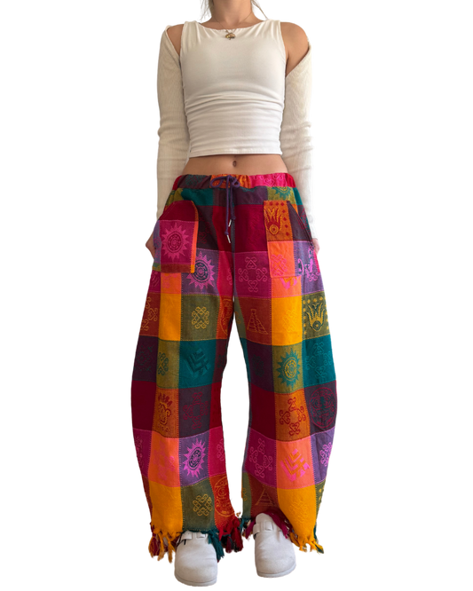 Reclaimed Checkered Barrel Pants (m)