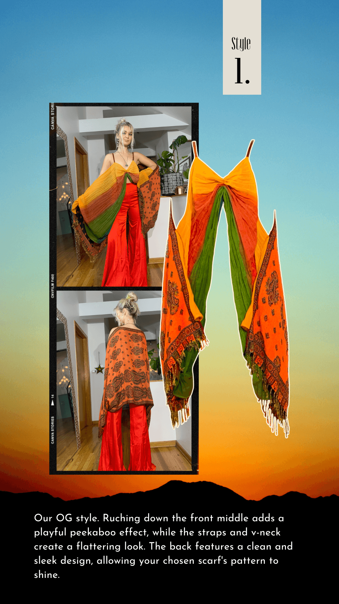 Custom Scarf Top - Hippie Hued
