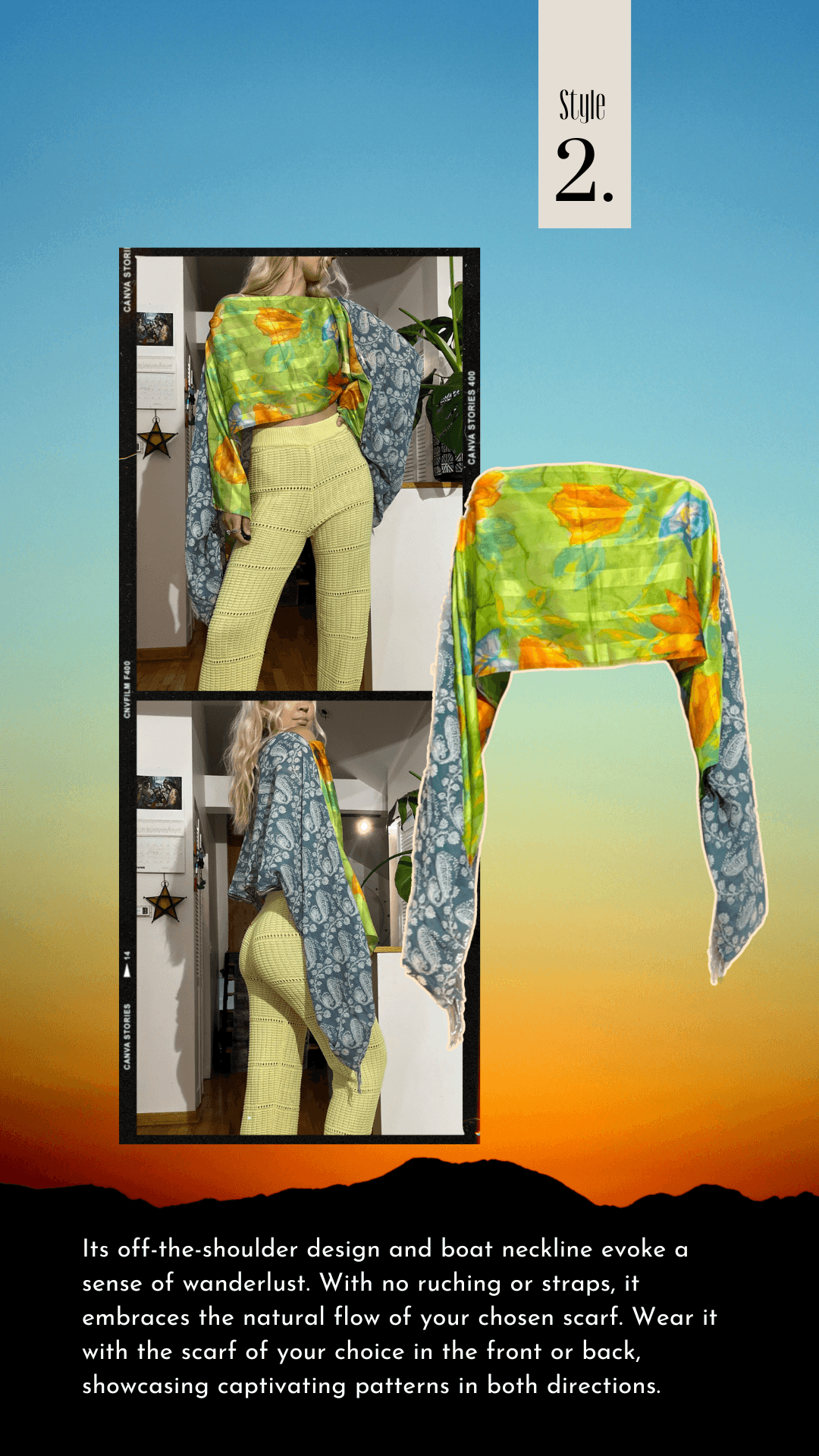 Custom Scarf Top - Hippie Hued