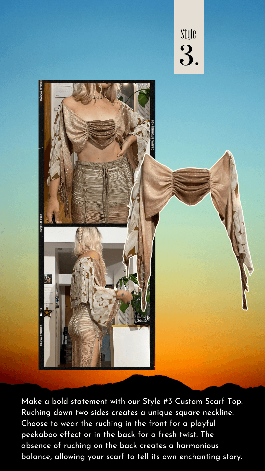 Custom Scarf Top - Hippie Hued
