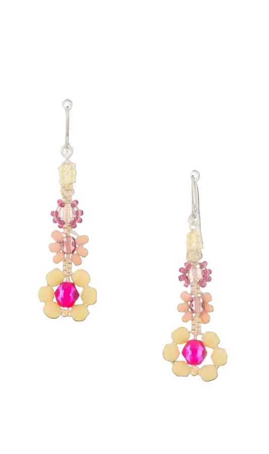 Flower Power Beaded Dangle Earrings