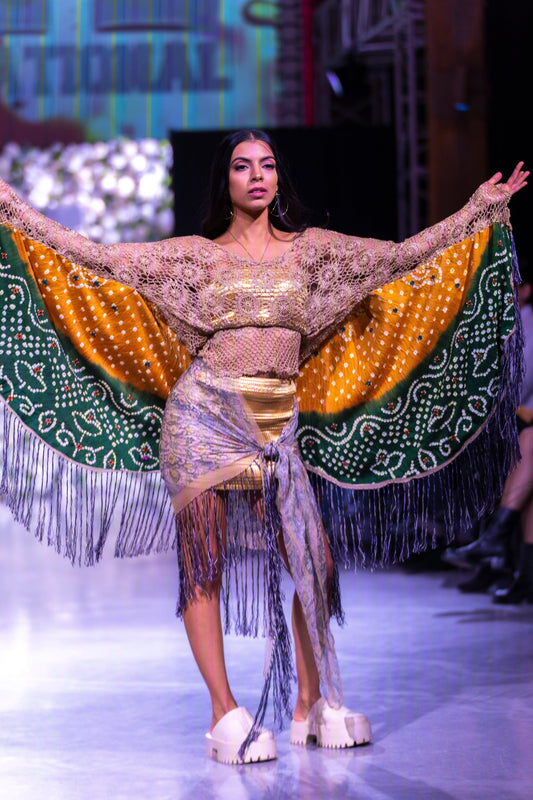 The Sana Reclaimed Cape Top - Hippie Hued