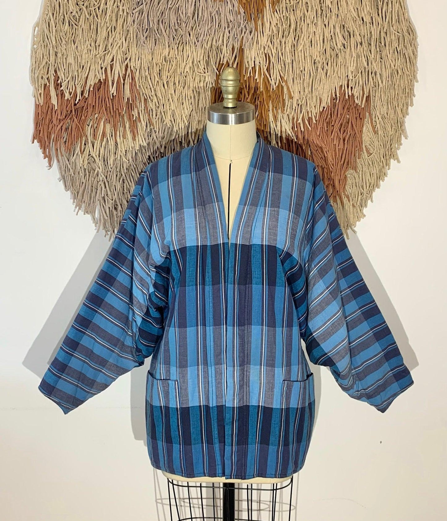 Vintage Quilted Blanket Kimono - Hippie Hued