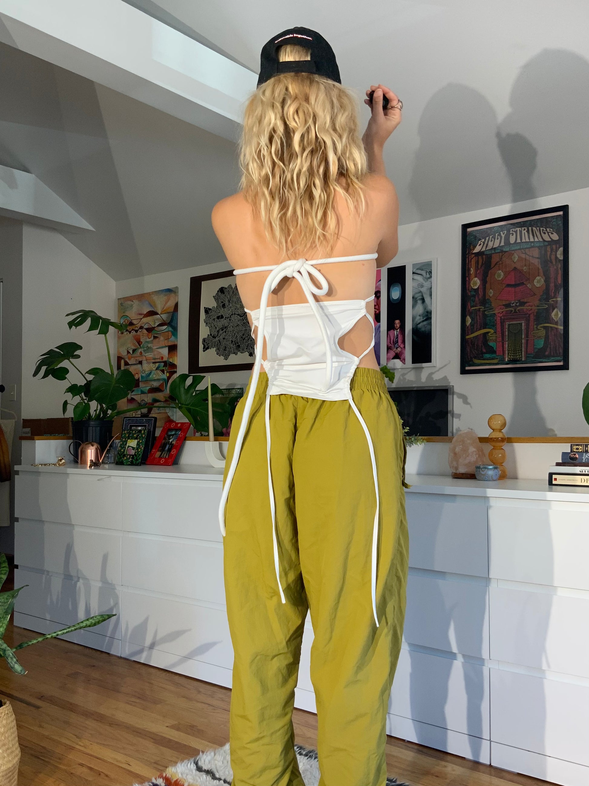 White Smoke Alarm Tie Top - Hippie Hued